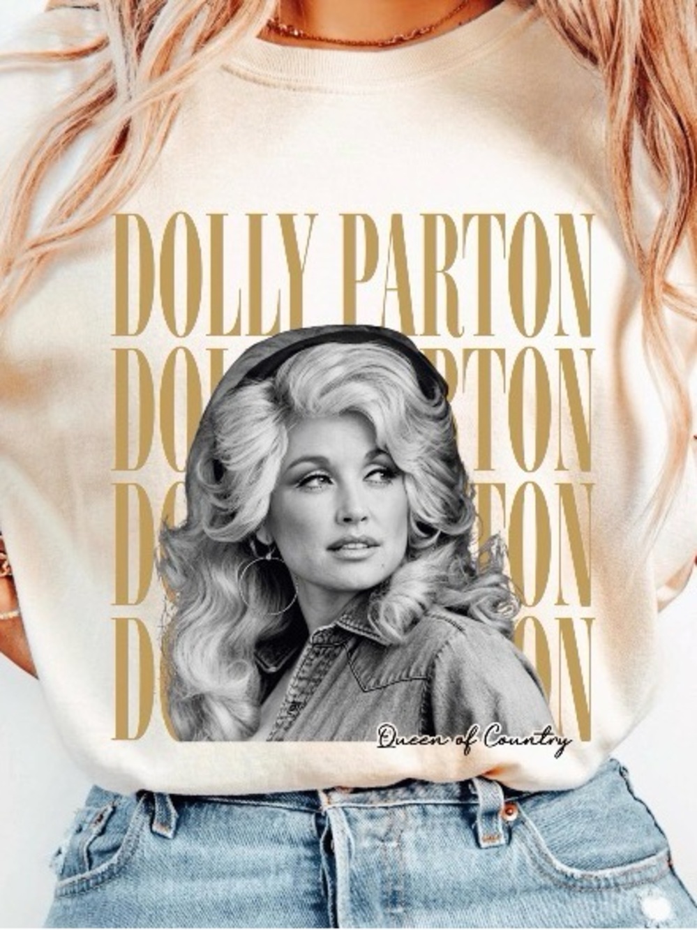 Dolly Parton Tribute Shirt, Retro Country Music Legend Portrait, Queen of Hearts